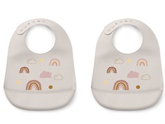Liewood rainbow love sandy silicone bib Tilda (2-pack)